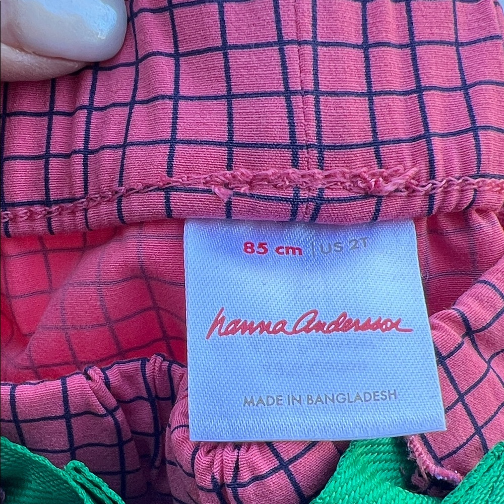 Hanna Andersson Coloblock Red and Navy Camp Grid Shorts::NWT::2T - Picture 6 of 7